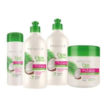 Imagem de Kit capilar óleo de coco fios naturais facinatus
