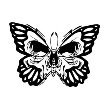 Imagem de Wswqop Enfeites de decoração de borboleta de metal pendurados, esculturas de decoração retrô pretas para casa, silhueta para cerca, jardim interno,