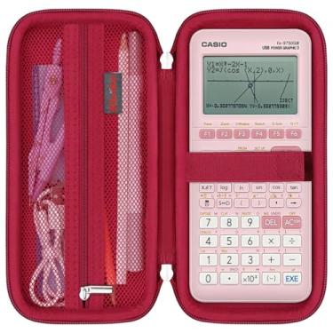Imagem de Elonbo Estojo de transporte para Casio fx-CG50 PRIZM/fx-9750GIII Calculadora científica padrão/991ES Plus/991CW/115ES Plus/300ES/ 300MS Calculadora científica padrão, bolso de malha serve para cabo