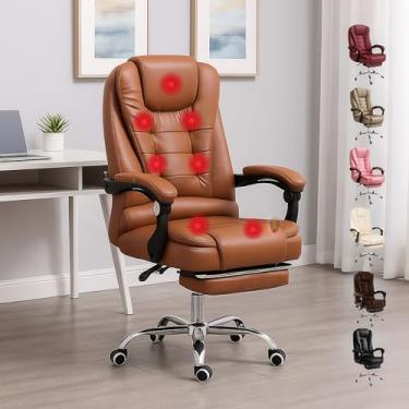 Imagem de Cadeira de Escritório de Massagem Presidente Home Office Giratória Executiva (Marrom)