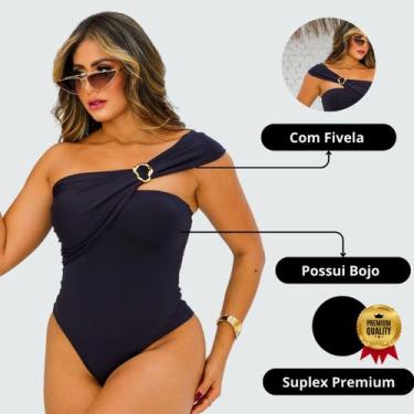 Imagem de Body Feminino Fivela Elegante 0rgânico Poliamida Suplex Tendência - No
