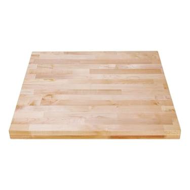 Imagem de DuraSteel Tampo de mesa de madeira maciça - Bancada de bloco de açougueiro de 61 x 61 cm - Tábua de corte de madeira em laje de bordo natural para bancada de trabalho de cozinha, bancada de