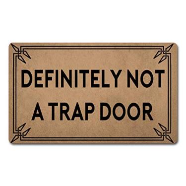 Imagem de Z plus Tapetes de boas-vindas 76,2 cm (C) x 45,7 cm (L) tapetes engraçados personalizados para entrada / tapetes de cozinha e tapetes antiderrapantes (definitivamente não é uma porta armadilha)