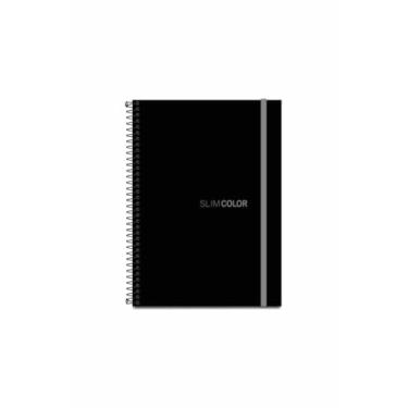 Imagem de Caderno Colegial 1x1 80 Folhas Espiral Capa PP com bolsa e elástico, Papel offset, (18x24 cm), Preto, Romitec