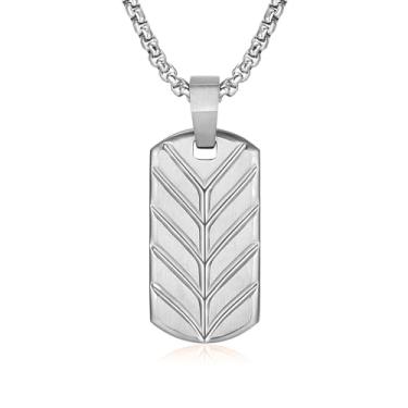 Imagem de WP WEPICK Colar de elos de corrente para homens, colar de aço inoxidável banhado a ouro 18 K, pingente de folha que não mancha, joias para homens e mulheres, 50 a 55 cm, Aço inoxidável, Sem Pedra