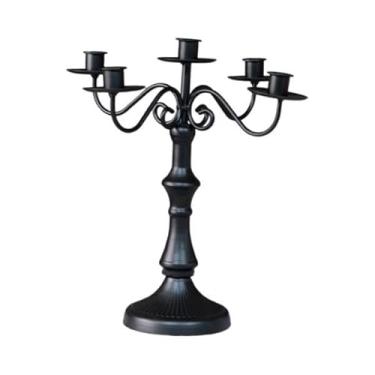 Imagem de predolo Candelabro de vários braços, suporte de vela para festa em casa, candelabro de ferro para Halloween, sala de jantar, cozinha, ano novo
