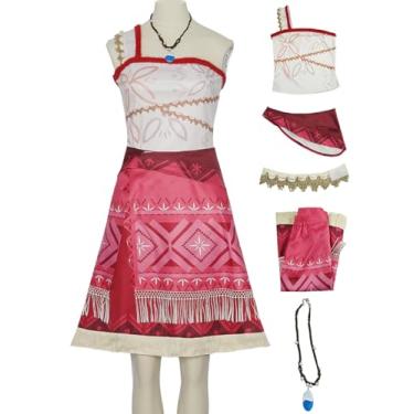 Imagem de Bleoavre Vestido de princesa para mulheres, fantasia de princesa, fantasia de Halloween, cosplay com acessórios (vermelho rosa, G)