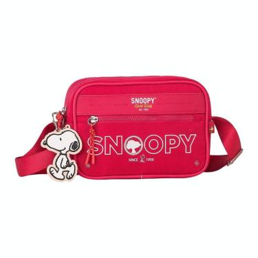 Imagem de Bolsa Transversal Oficial Snoopy Colors Nylon Sp2847 Pink