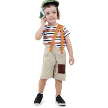 Imagem de Fantasia Chaves Bebê Infantil Personagem Suspensório Chapéu