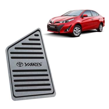 Imagem de Descanso De Pé Toyota Yaris 2018 2019 Aço Inox Preto