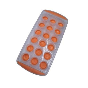 Imagem de Forma de Gelo Redonda Laranja Fundo Silicone