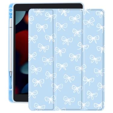 Imagem de CozyNestCY Capa com estampa de laços fofos para iPad 10,9 polegadas 10º Kawaii, capa com laço para iPad, design adorável com parte traseira transparente transparente para hibernar/despertar, à prova