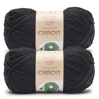 Imagem de Caron Fio preto Simply Me - pacote com 2 unidades de 160 g - 62% acrílico, 20% nylon, 18% lã - nº 5 volumoso - 197 jardas - tricô/crochê