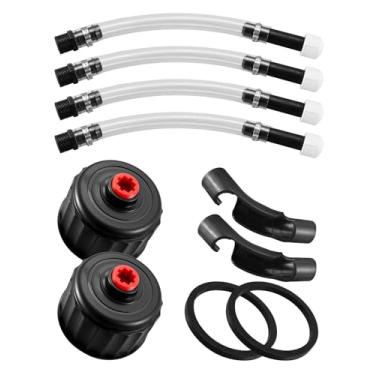 Imagem de QAGGUM Mangueira de combustível de corrida com dobrador para 5/5,5 galão, para carros de corrida e motocicletas, 4 mangueiras de combustível de corrida com 2 dobradores e 2 tampas