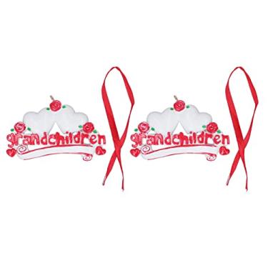 Imagem de Árvore de natal pingente resina esculpida pintados à mão ornamento de suspensão de natal para casa jardim escritório decoração 2 peças conjunto com corda vermelha (22-W251)