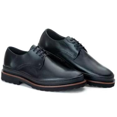 Imagem de Sapato Derby em Couro Legítimo Premium de Luxo Estilo Tratorado