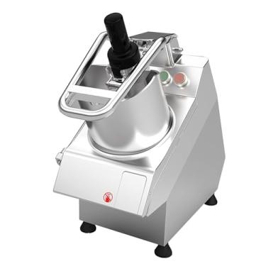 Imagem de Cortador de legumes elétrico de 550 W, picador automático de frutas e vegetais de aço inoxidável, com moldes de corte de 6 lâminas, máquina de fatiar comercial, para cebola, batata