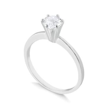 Imagem de Anel Prata 925 Aparador Aliança Solitário Zircônia 4Mm Tam14 - Jts Jói