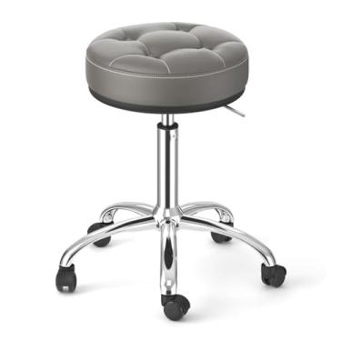 Imagem de WYUYIWH Banqueta redonda giratória, ajustável em altura, banco médico resistente para salão, estúdio, loja, cozinha, odontologia, massagem, A2