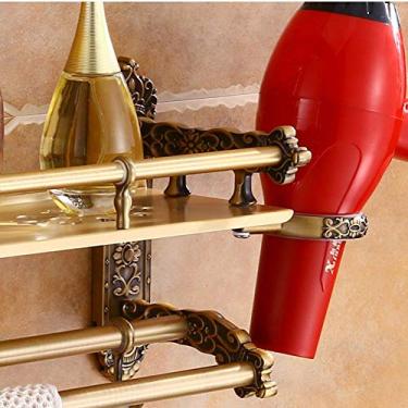 Imagem de WYUYIWH Prateleira de banheiro montada na parede com ganchos, toalheiro de metal de alumínio, porta-toalhas, organizador de toalhas, trilho de armazenamento para banheiro, cozinha, B (B)