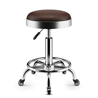 Imagem de WYUYIWH Banqueta de rodinhas com rodas com rodas para salão de beleza, hidráulica, para laboratório, guitarra, laboratório, bancada de trabalho, cadeira giratória ajustável médica