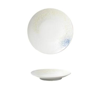 Imagem de URGDWEKJY Pratos de jantar prato fundo de cerâmica prato de salada prato principal prato de arroz prato de lanche prato de jantar doméstico prato de restaurante prato de jantar