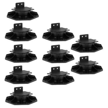 Imagem de 10 Pedestais de suporte de deck de plástico base de elevação de deck altura ajustável base de elevação de piso suporte de piso resistente conjunto de rolamentos de elevação para madeira WPC alumínio