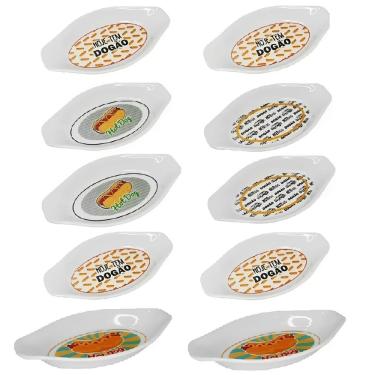 Imagem de Conjunto 10 Pratos Para Hot Dog Cachorro Quente Formato de Canoa