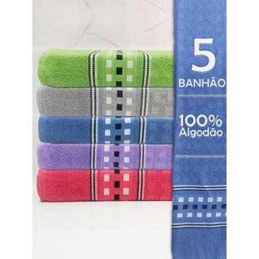 Imagem de Kit 5 Toalha De Banho Banhão Gigante 100% Algodão - Kza Mari