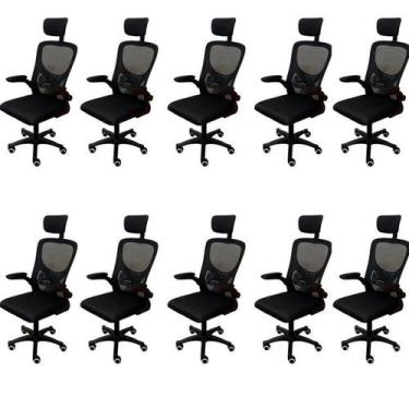 Imagem de Kit 10 Cadeiras Escritório Presidente Tela Mesh Bogotá - Espresso Móve