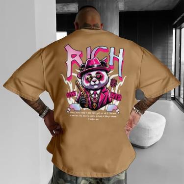 Imagem de Camiseta Oversized Algodão Street Urso Rich Money Chave - Fábrica, Beg