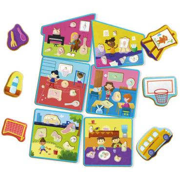 Imagem de Jogo Ache e Encaixe - Minha Escola - Madeira - Brincadeira de Criança