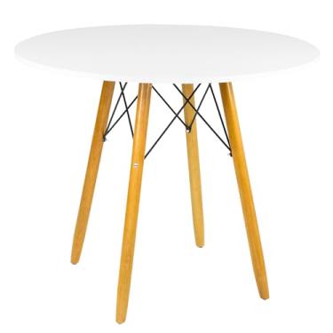 Imagem de Mesa Eiffel Redonda Branca 90cm Jantar Redonda Pés De Palito Eames