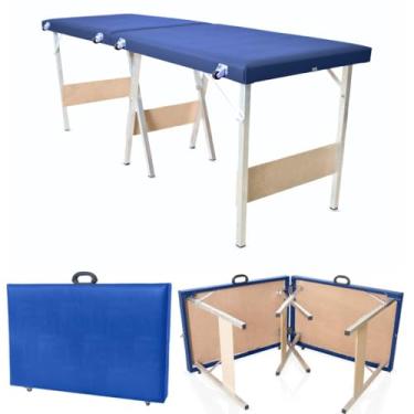 Imagem de Maca Portatil Dobravel Maleta Massagem Estetica Depilação Cores Variadas (Azul Royal)