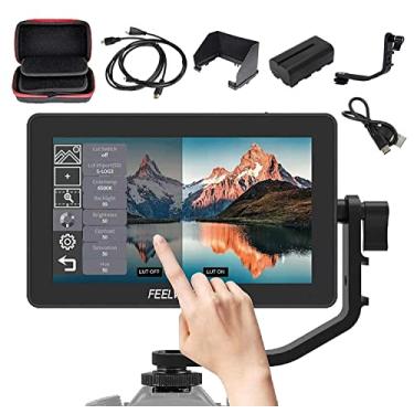 Imagem de FEELWORLD F6 Plus 5,5" Touch Screen DSLR Camera Field Monitor com HDR 3D LUT Pequeno Full HD 1920x1080 Suporte 4K Entrada de saída inclui bateria + carregador + estojo de transporte