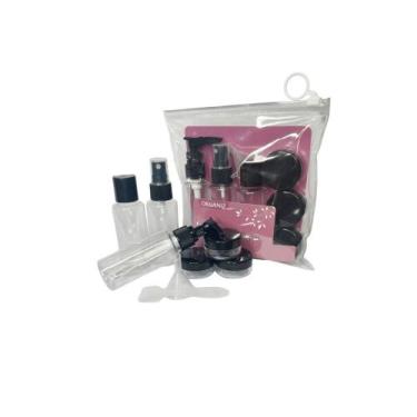 Imagem de Kit De Frascos Para Viagem 7 Pecas Porta Shampoo Condicionador Oleo Co