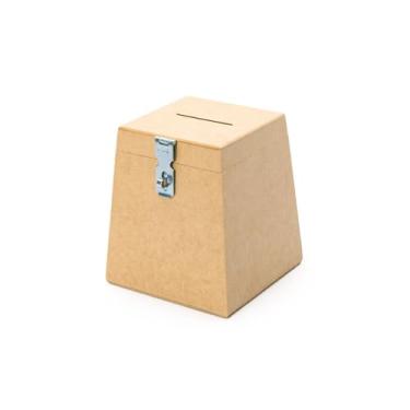 Imagem de Cofrinho de Dinheiro, Caixa Urna Cofre Sugestões com Fecho para Cadeado(Não Fazemos Personalização E Não Acompanha Cadeado)(Tamanho PEQUENO 13,5x13,5x13)