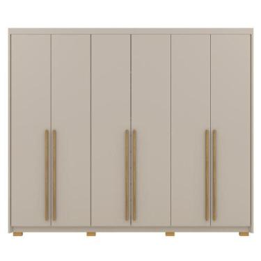 Imagem de Guarda Roupa Casal 6 Portas 3 Gavetas MDF 275 Cm Vlr Fend - MILANI MOV