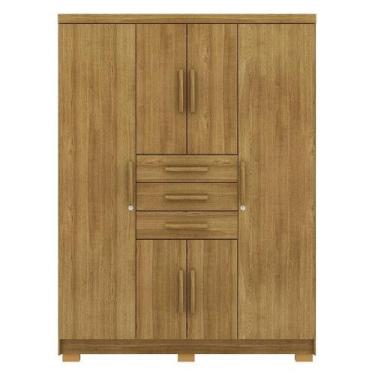 Imagem de Guarda Roupa Casal 151 Cm 6 Portas 3 Gavetas Vlr Nature - MILANI MOVEL