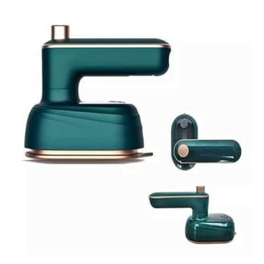 Imagem de Mini Ferro de Passar Roupa a Vapor Portátil, Verde, Bivolt, 33W, Base Cerâmica, 180x62x84mm, Tanque 50ml, Temperatura 170°C
