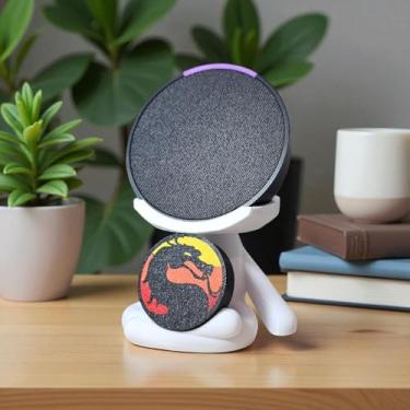 Imagem de Suporte Alexa Echo POP. Robert MORTAL KOMBATS. Presente, decoração, som, stand de mesa Amazon, música, hobbie
