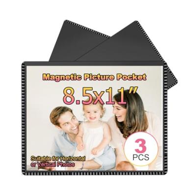 Imagem de Moldura magnética 21 x 28 cm para porta-documentos de papel tamanho carta, 3 peças