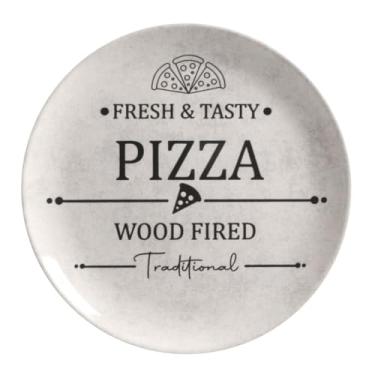 Imagem de Prato decorativo enfeite com suporte artigo casa cozinha decoracao festa area gourmet 28 cm (Pizza)