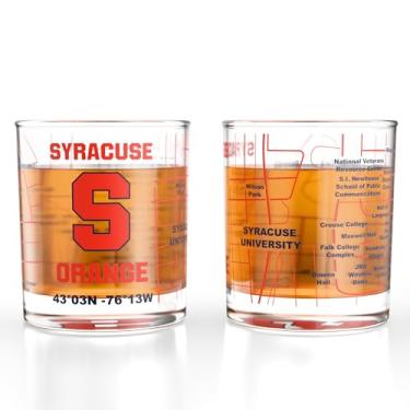 Imagem de Greenline Goods Copos de uísque University of Syracuse Orange College (conjunto de 2), 283 g – Logotipo colorido + mapa do campus