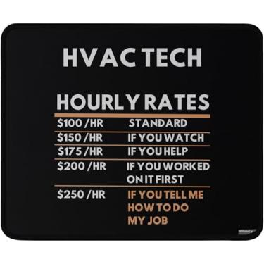 Imagem de Mouse pad HVAC Tech Horly Rates, preto, 24 x 19 cm, lavável, acessório profissional de mesa de escritório