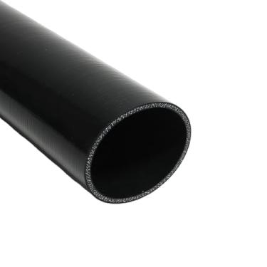 Imagem de I33T Tubo de silicone automotivo, mangueira de silicone de acoplador reto ID 203 mm, mangueira universal de refrigeração de radiador de alta temperatura de 4 camadas 1 m (preta)