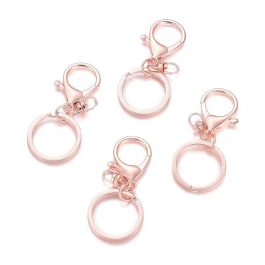 Imagem de Fecho de garra de lagosta, chaveiro, fecho de gatilho de garra de lagosta, para cordão, anéis, bolsa, etiqueta, fabricação de joias, Ouro rosa, 68x30mm