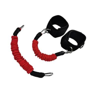 Imagem de rockible Faixas elásticas de resistência para pernas e tornozelos, cordas de resistência confortáveis ​​para exercícios de taekwondo, fitness em casa, academia, Vermelho