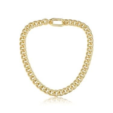 Imagem de GoldChic Joias com elos cubanos grossos para mulheres, colar de corrente de meio-fio, gargantilha grossa moderna de ouro 14K, corrente cubana hip hop, presente de joia cubana, 13/16/23 mm de largura