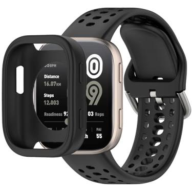 Imagem de QHBAMD Pulseira de silicone para relógio Amazfit Bip 6 A2435 – capa de TPU macio, respirável, impermeável, com fecho seguro, para academia, corrida o dia todo